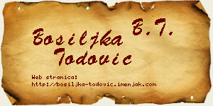 Bosiljka Todović vizit kartica